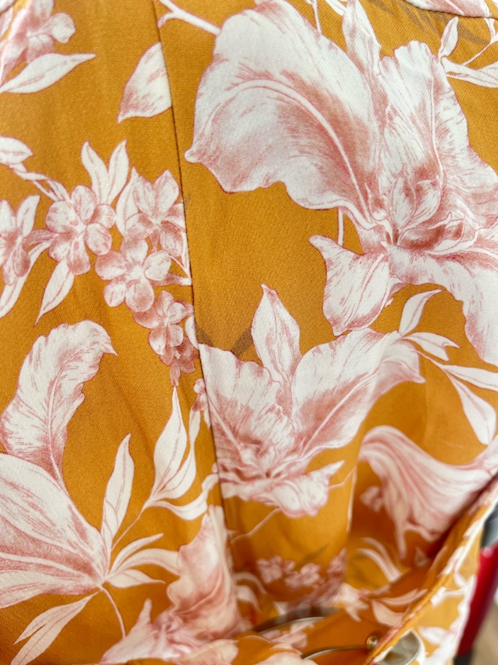 Ever New Samantha Belted Frill Jumpsuit Floral Ochre Tropical Sunset Size 8 - Picture 9 of 9